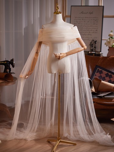 Bride shawl cloak long tulle - cloak,